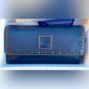 DOONEY & BOURKE Florentine Navy checkbook wallet. Brand New with tags.